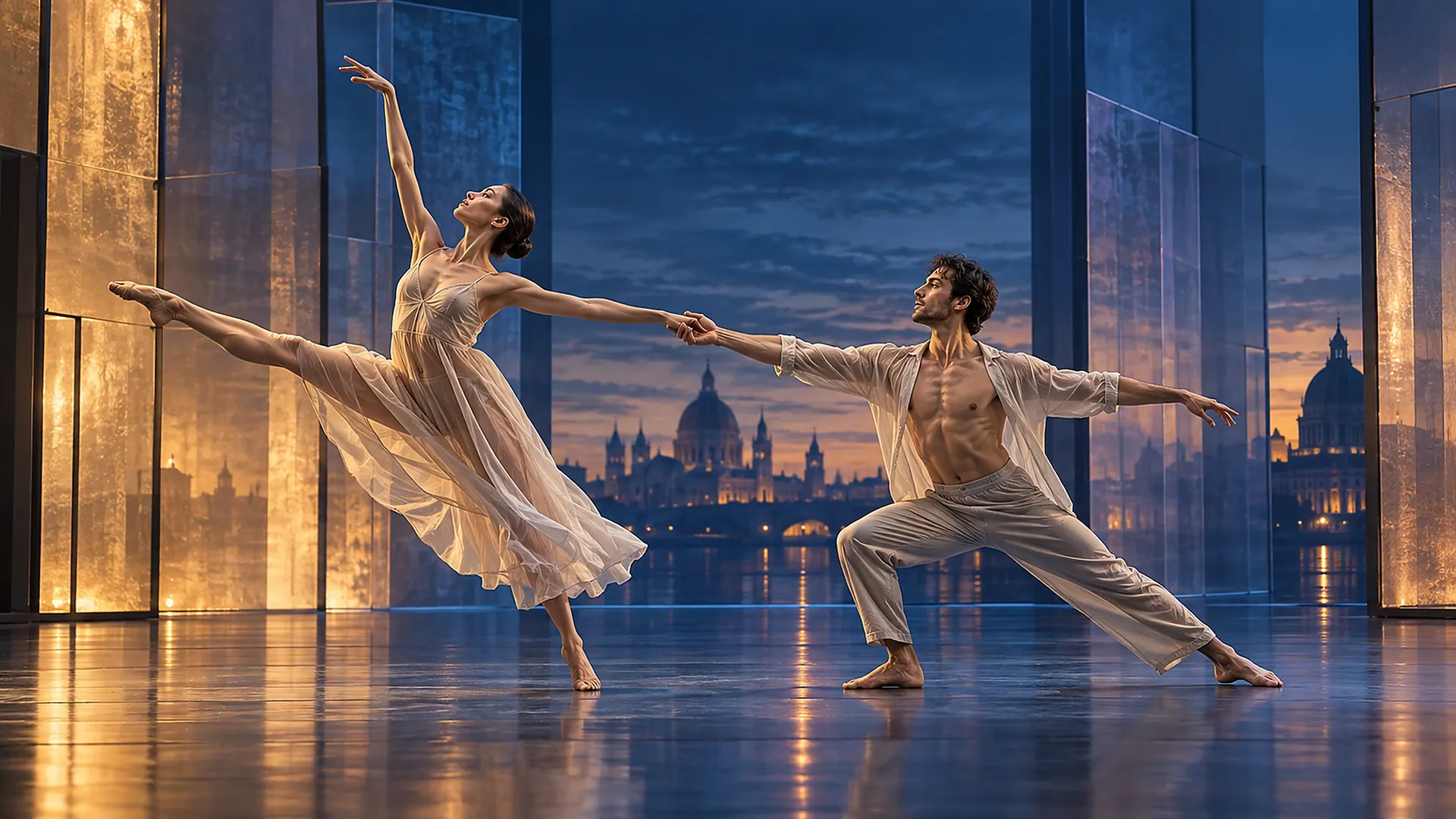 Neoclassical & Contemporary Ballet. AI-generated illustration