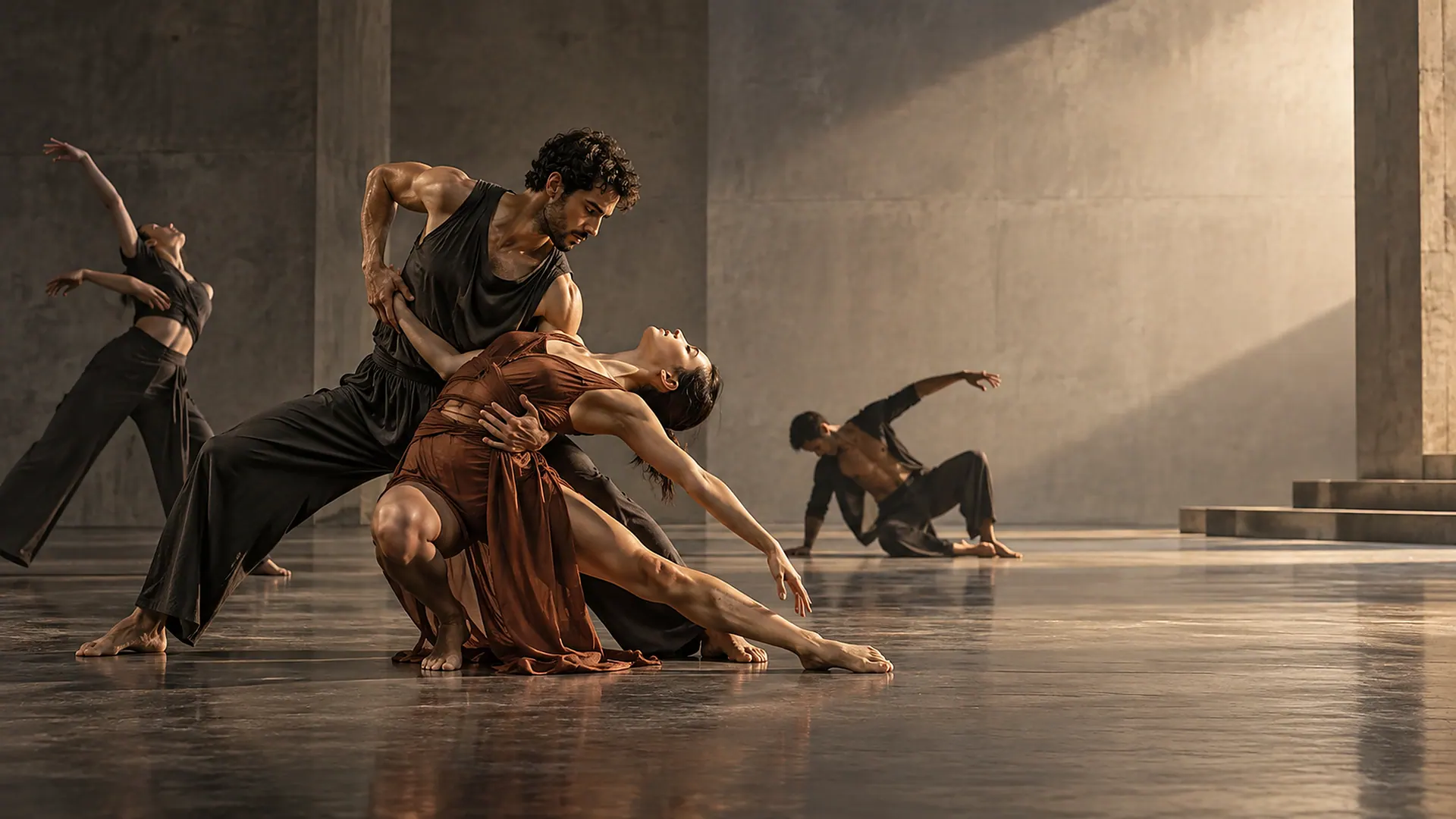 Contemporary & Modern Dance. AI-generated illustration